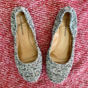 Lucky Brand gray tweed ballet flats